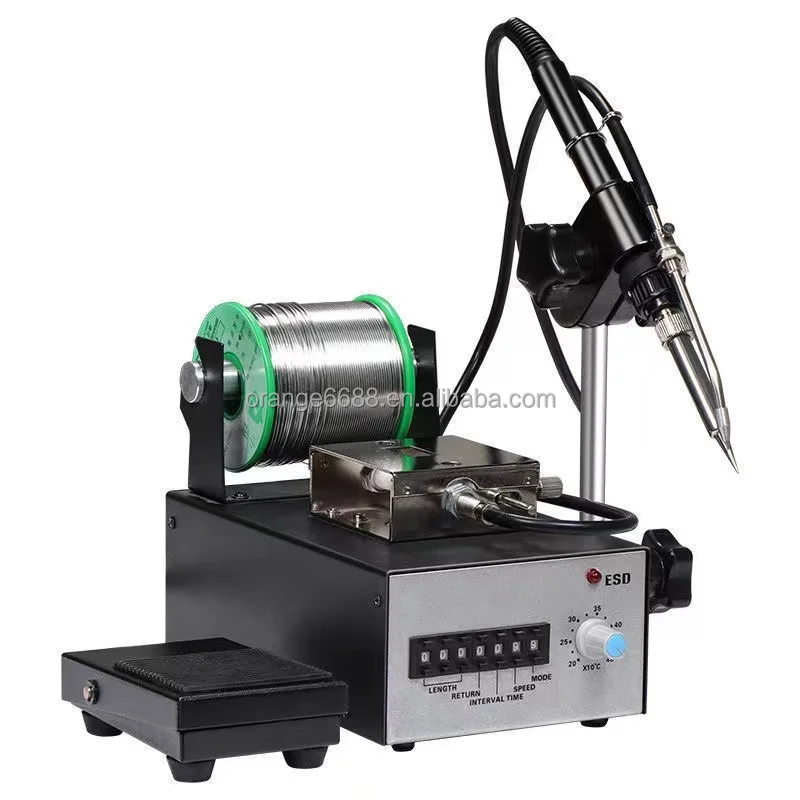 Hand-held Semi-Automatic Foot Pedal Wire Feeder Machine Constant Temperature Digital Display Soldering Station