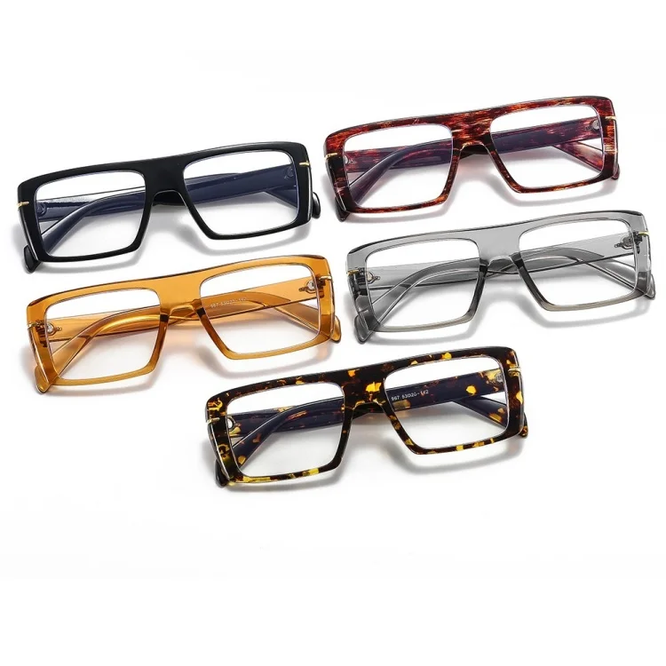 2026 Trend Luxury Decorative High-End Transparent Optical Frame Thick Rectangular Glasses Unisex For Office Use_voghion.com