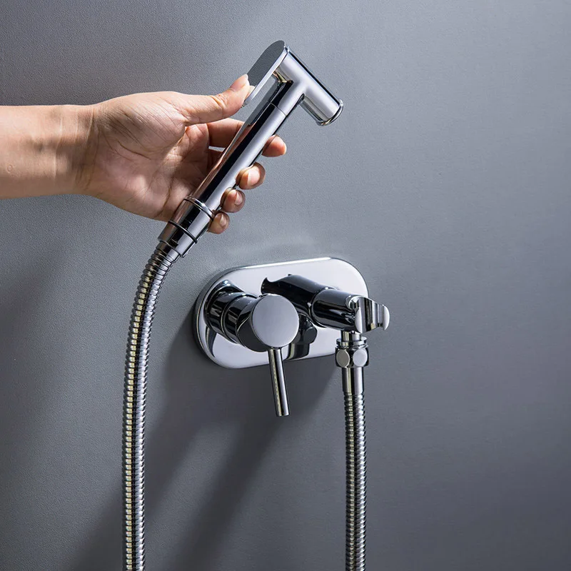 JVK WC Toilet Brass Bidet Ablution Faucet Golden Shattaf Set