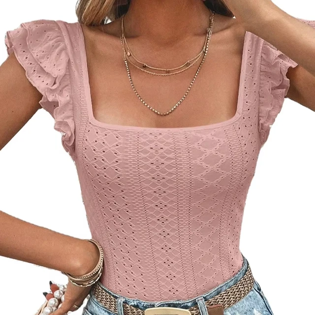 Europe and America Summer new style classy Woven fashion elegant top