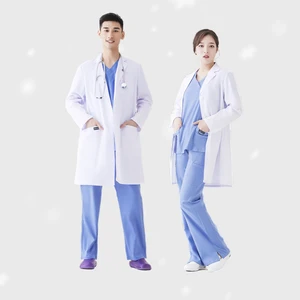 Best Selling Customizable Long Sleeve Hospital Uniforms Men Women's Doctor Nurse Attire for Lab Food Factory Pharmacy Work