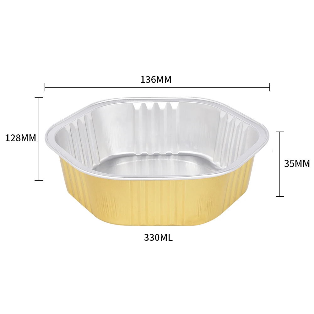 product tia x330 330ml non wrinkle aluminum foil pan flat surface baking pan heat resistant wrinkle free pan for roasting baking needs-4