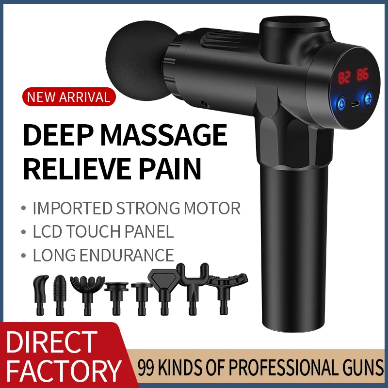 2023 Handheld 99 Speed LCD Touch Screen Fascia Gun Massagepistole Vibration Massage Gun