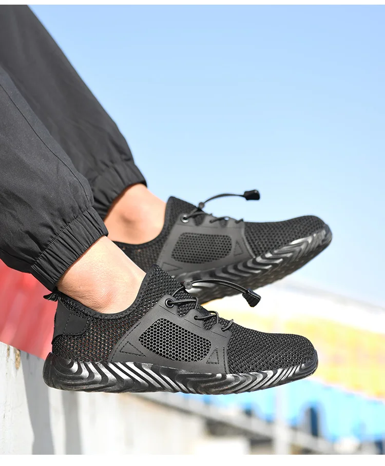 401-Good Quality Summer Sport Engineers Working LightWeight Safety Shoes for Men, Breathable  Breathable Steel Toe Safety Shoes