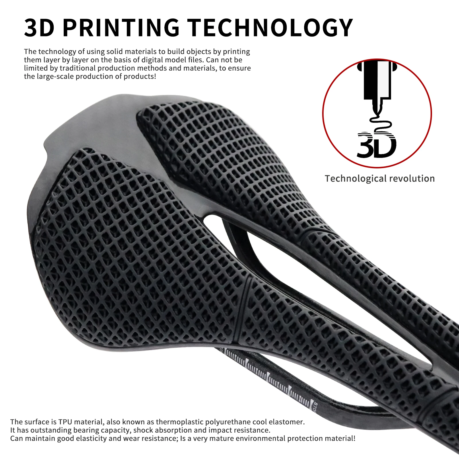 3D Printing Carbon Fiber Bicycle Saddle Ultralight Hollow Seat