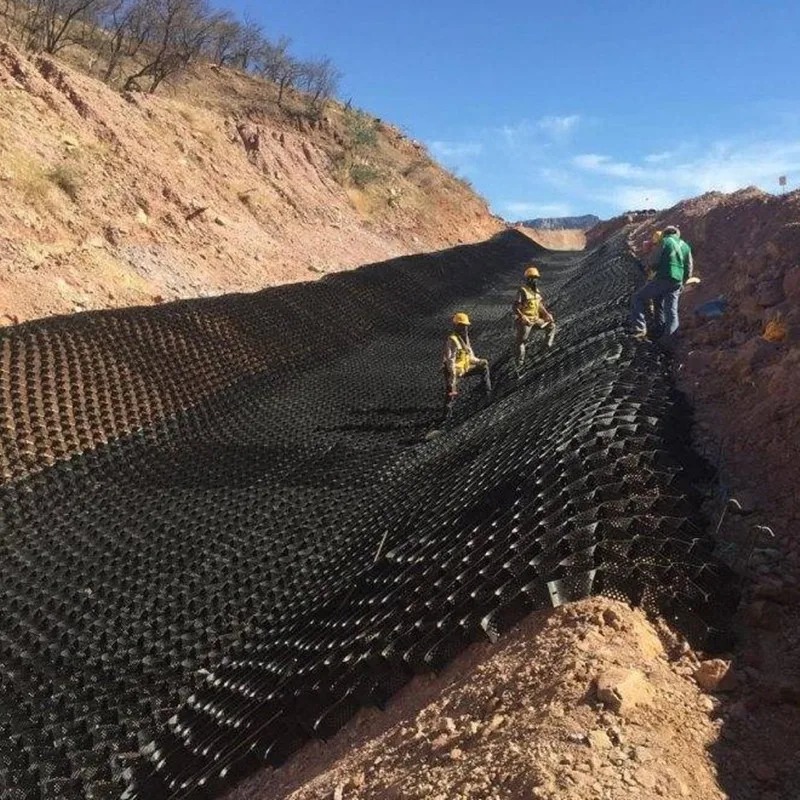 75mm 100mm Height Geocells Graver HDPE Geocell Gravel Grid Stabilizer Road Slope Retaining River Bank