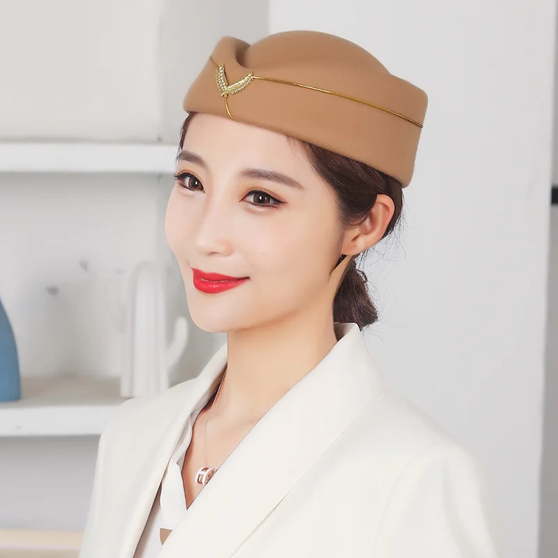 Vintage Bow Beret Hat - Flight Attendant Costume Accessory  display picture 1