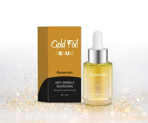 Private Label Custom 30ml Anti Aging Wrinkle Gold Foil Serum for Facial Skin Care Manufacturer
