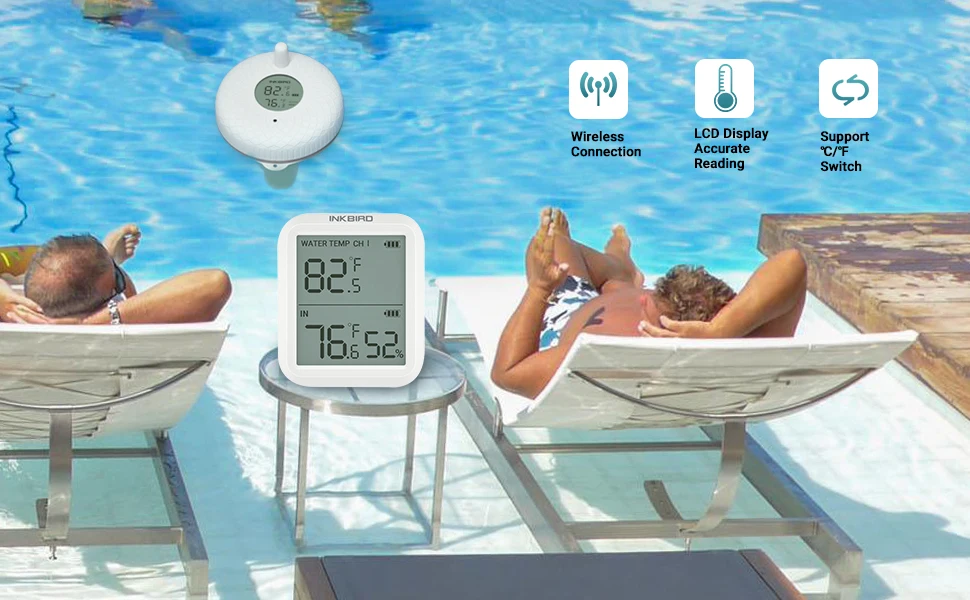 Digital Thermometer Wireless Connection LCD Display 3 Channels Waterproof  Swimming Pool Temperature Measuring Meter - AliExpress