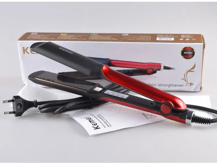 Kemei KM-531 New Design Top Quality 40W Flat Iron Styling Iron Professional Electric Hair Straightener