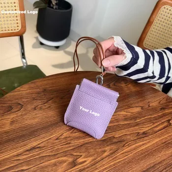 2025 Trendy Small Bag Mini Crossbody Candy Color Leather Wallet and Coin Purse  Personalized Neck Strap Key Chains
