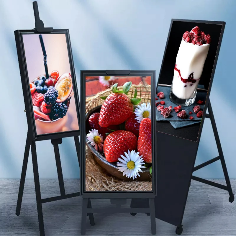 Portable Digital Poster Lcd Android Smart Indoor Advertising Player Screen Display Board Digital Signage and Displays