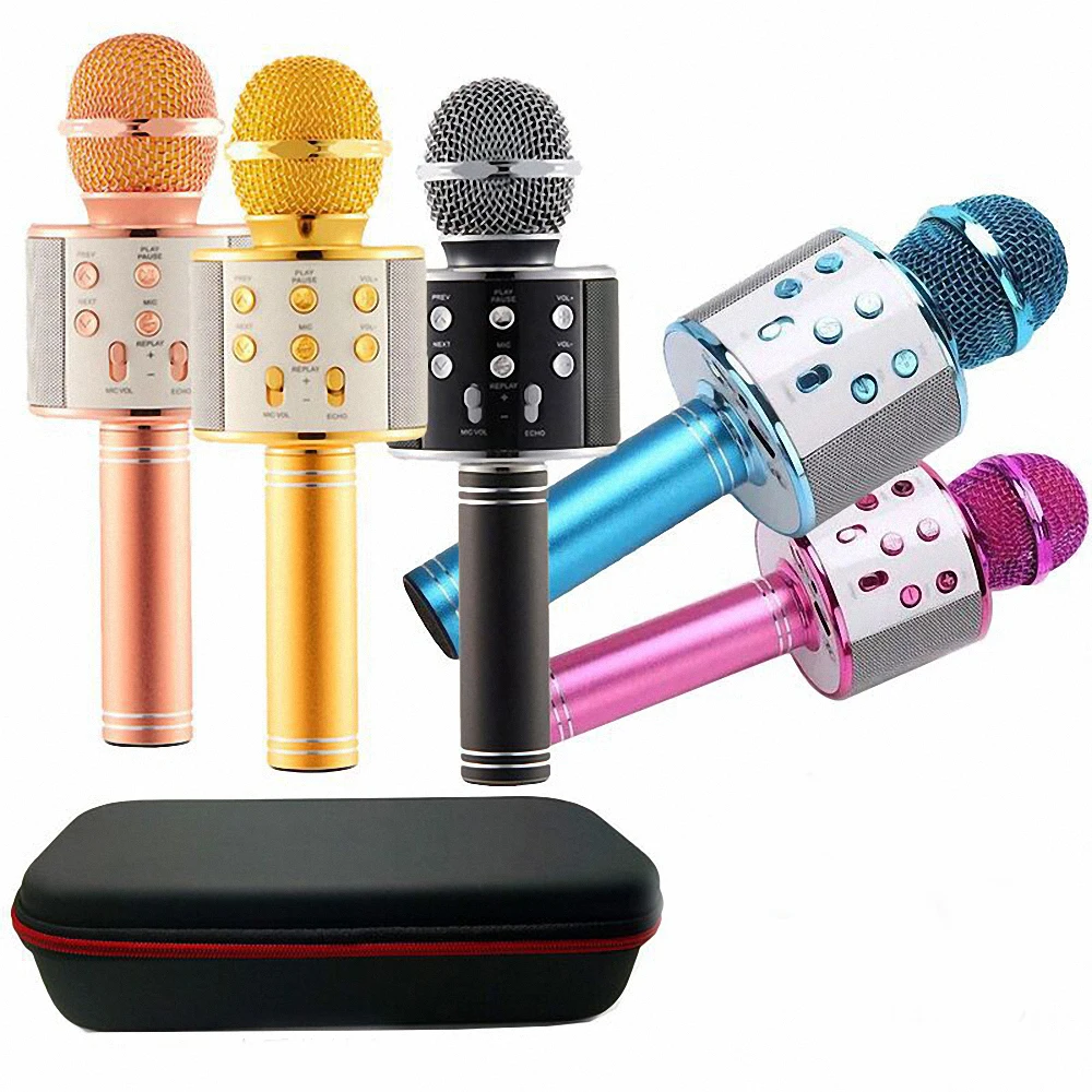 WS 858 Wireless Blue tooth Karaoke Microphone For Music Playing