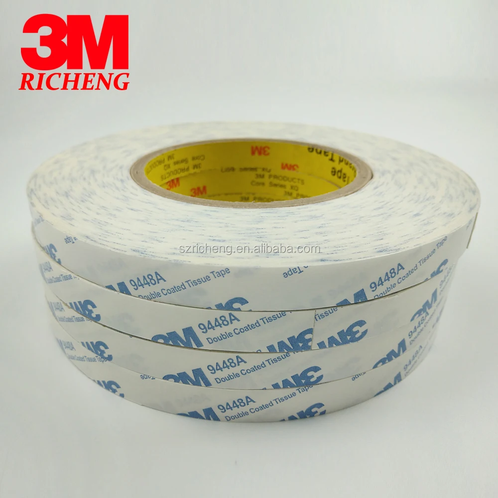 3M 9448A White Extremly Strong Double Sided Tape 3~20MM*50M For