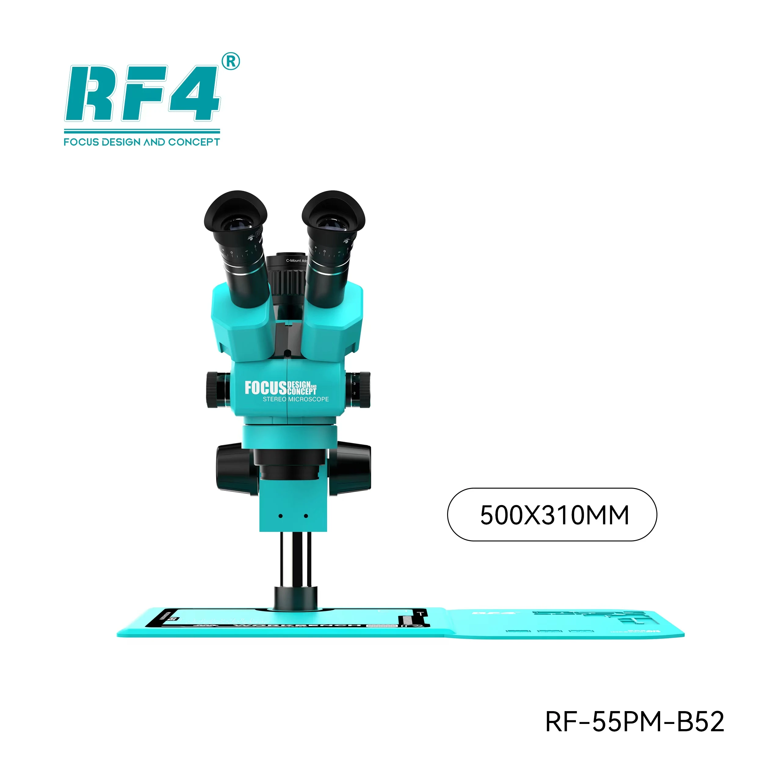 RF4 RF-6555PRO MAX - 6.5-55X Synchronous Zoom Stereo Microscope