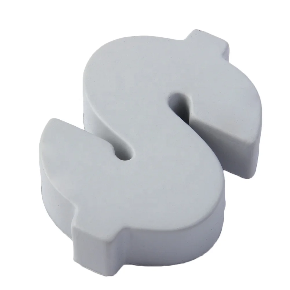 PU货币符号美元形状促销玩具压力球，带立方体设计定制男女通用