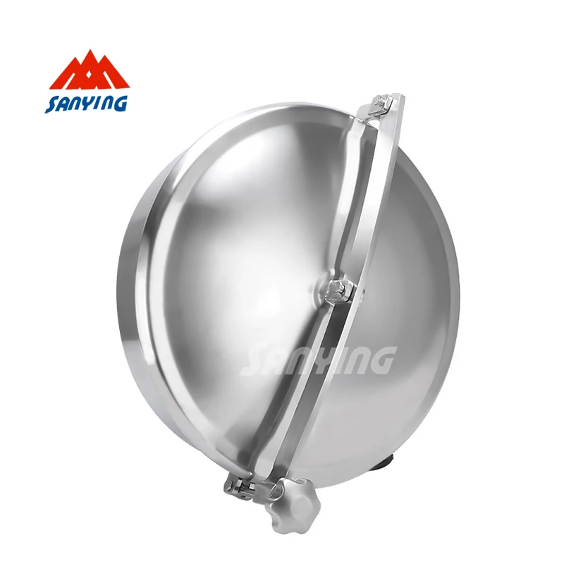 SS304 316 Elliptical Oval Quick Opening Non Pressure Sanitary Manhole Cover Stainless Steel Manway Manufacturers