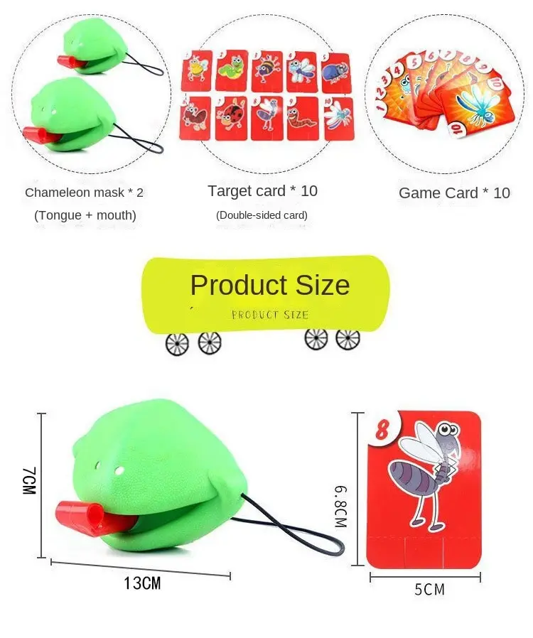 Frog Tongue Out Funny Toy Lizard Mask Two-player Card Game Desktop ...