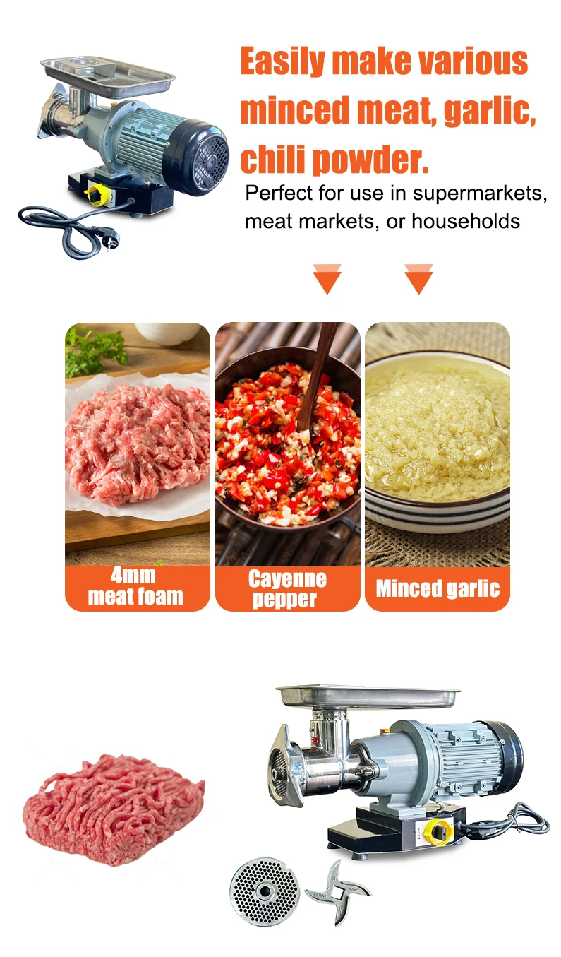 product jk eco 32s high power  stainless steel meat grinder with customizable blades easy clean for home use restaurant new condition-2