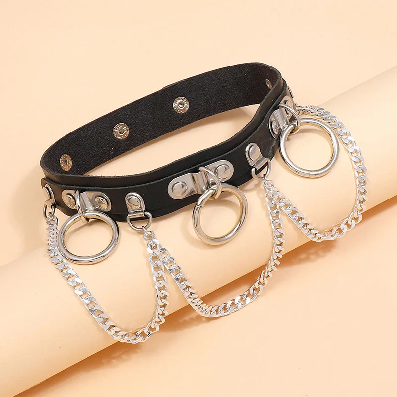 Punk-Leder-Choker Mit Kreuz-Anhänger – Schwarze Samthalskette, Verstellbar, Gothic-Style Für Frauen & Mädchen