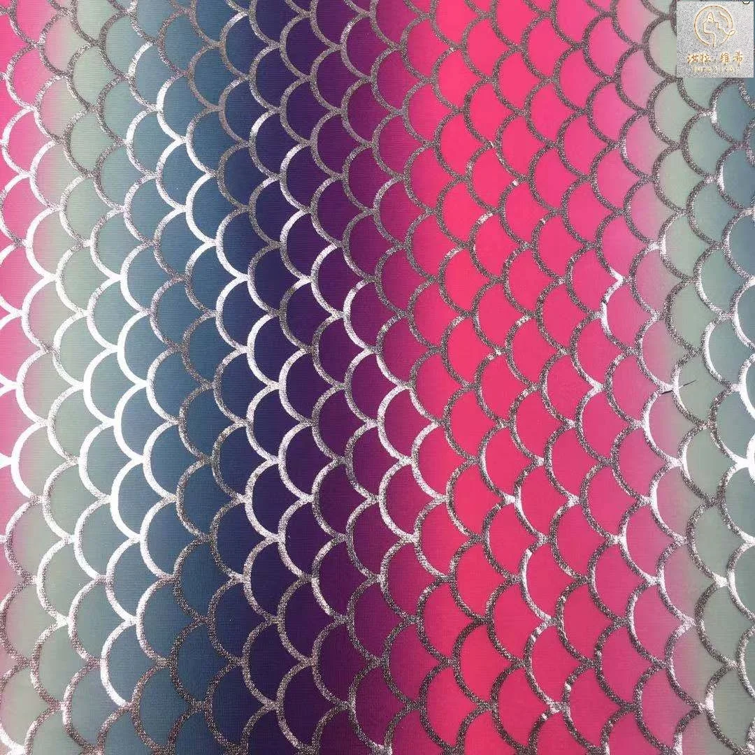 Новинка, модная эластичная трикотажная Джерси из 90% нейлона, 10% спандекса, с принтом в виде рыбьей чешуи, для спортивной одежды и активного отдыха