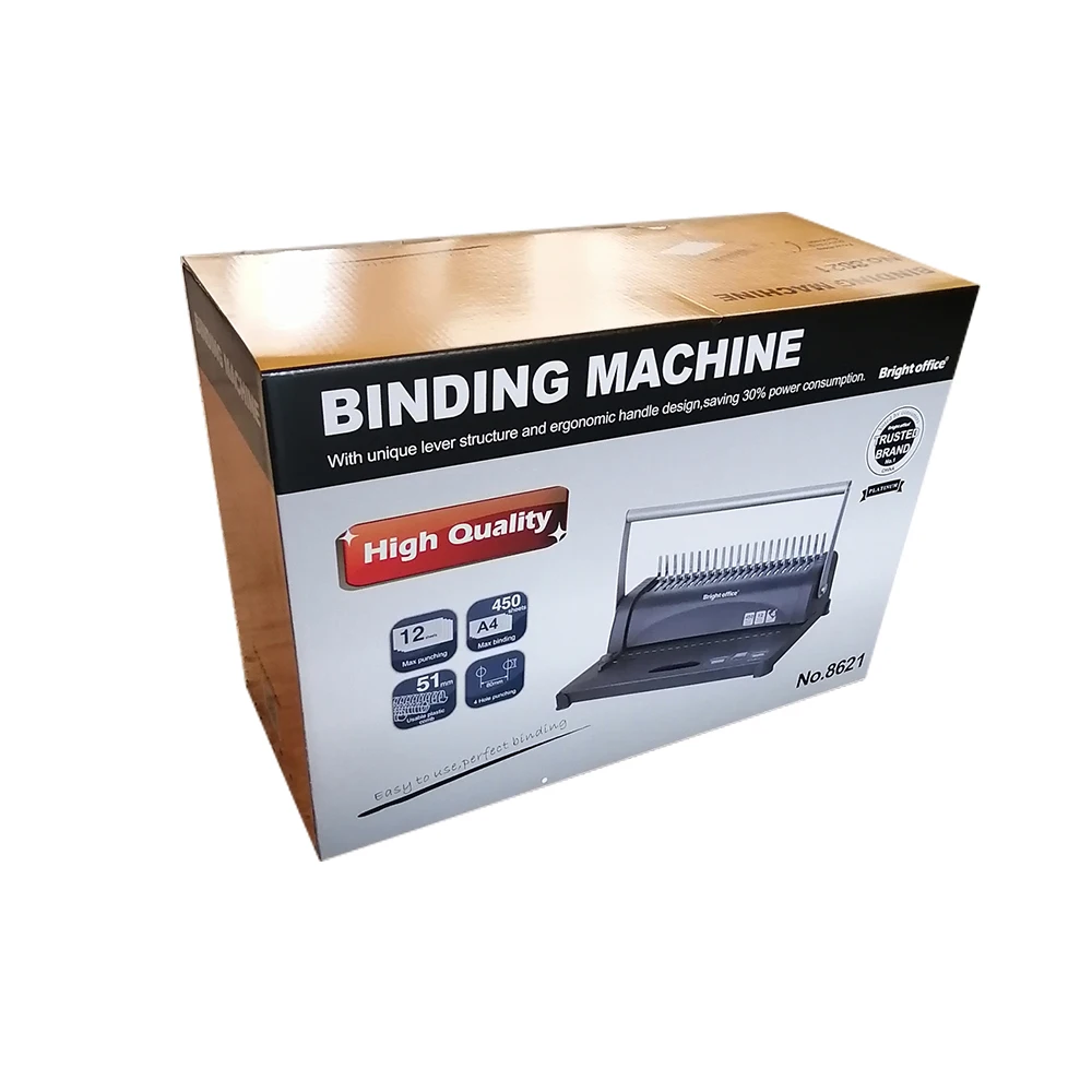 Manual Plastic Comb Book Binding Machine A4 Size 21 Holes 12 Sheets Punching Paper Document Book Binding