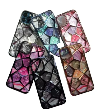 Luxury diamond-shaped gradient diamond phone case for iphone11 12 13 14  15 pro max with  advanced sense and 3D sense