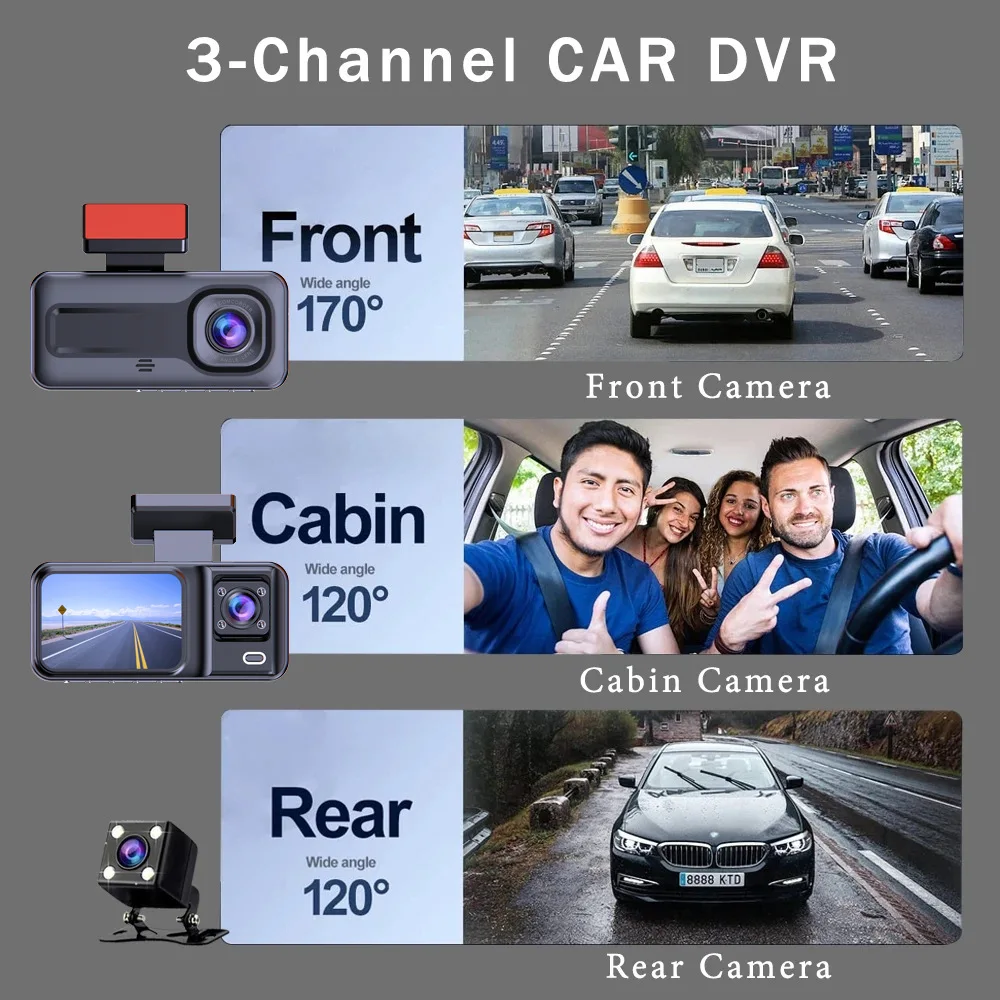 A98 2 İnç WIFI IPS Çift Lens FHD 1080P LED Gece Görüşlü Arka Görüş Kamerası Otomatik Kamera Araba DVR'ı ile Dash Kamera Video Kaydedici