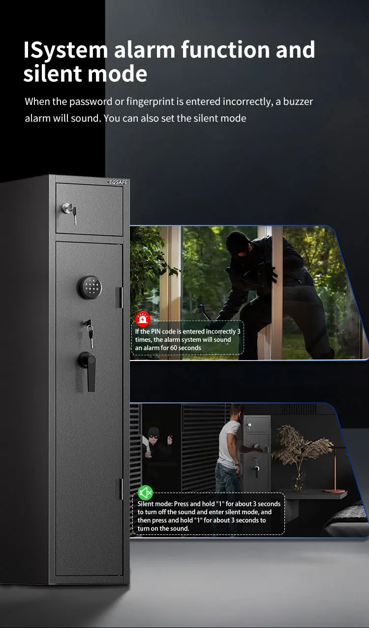 CEQSAFE Hot Selling Wholesale Metal Gun Safe Safes Large Gun Home Safety Gun Safe Cabinet With Digital details