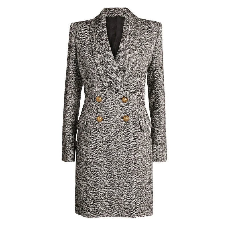 herringbone tweed coat women's