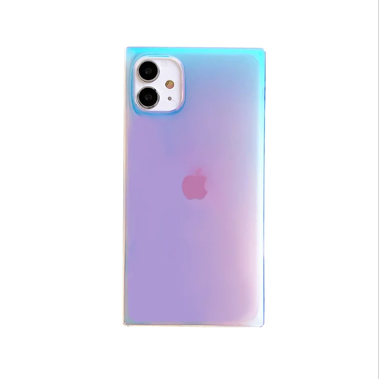 Square Phone Case Cover Soft Silicone Luxury Glitter Laser Aurora Purple For Iphone 12 Mini 11 Pro Max Xr X Xs Max 7 8 Plus Se Buy Cell Phone Case Luxury Phone