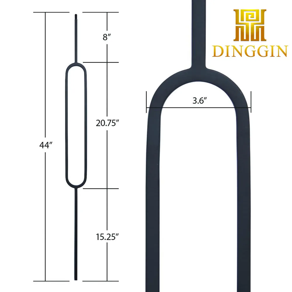 Home Decorate Stain Black Iron Wrought Stair Balusters for Home Staircase New Style