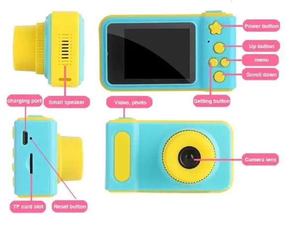 Kids Camera Digital Educational Toys for Children Baby Gifts Birthday Gift 1080P Camera