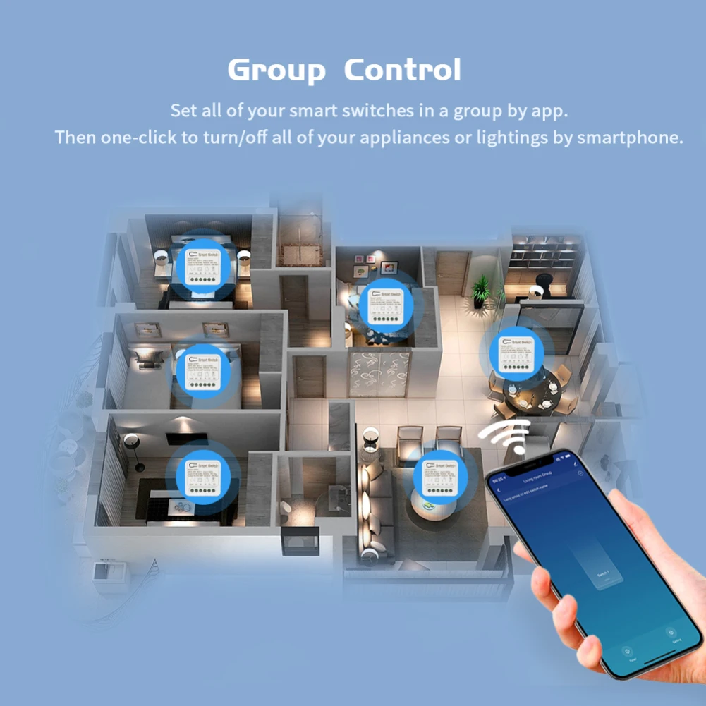 Cheapest Tuya Wifi DIY Mini Switch Two Way Wiring Smart Home Automation Module Compatible with Tuya Alexa Google Home