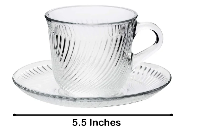 Moral Clear Bubble Design Tea & Coffee Cup Set with Saucer for Home Kitchen,  200 ml
