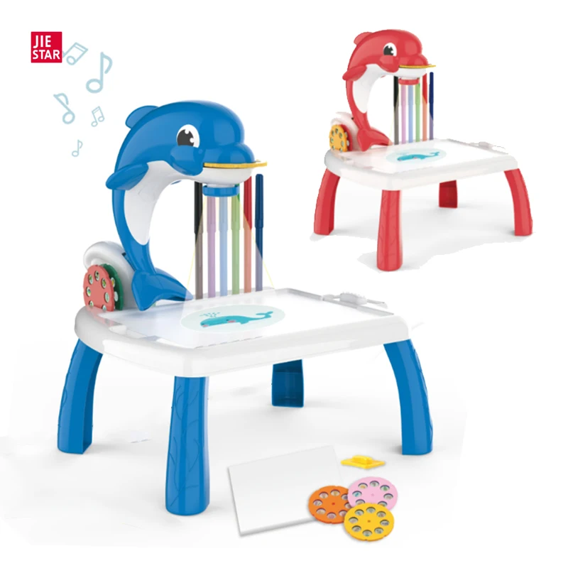 Dolphin Trace and Draw Projector Toy Art Projector Painting Drawing Table Educational Led Drawing Projector