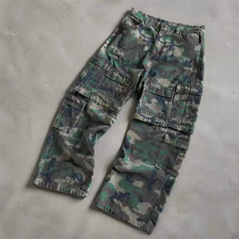 Custom Detachable Trouser Multi Pockets Convertible Tactical Jogger Shorts Men Pants Removable Workwear Baggy Camo Cargo Pants gallery 2