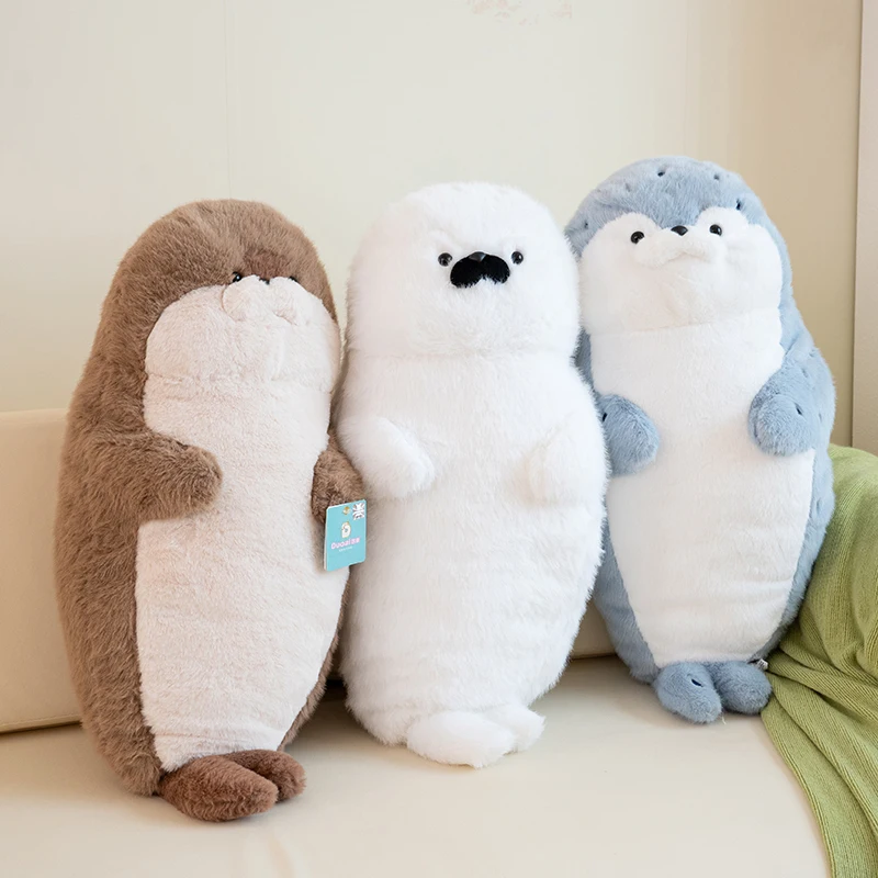 Wholesale Custom Plush Blue White Sea Otter Seal Clapping Stuffed Animals Toys Baby Sleeping for Kids