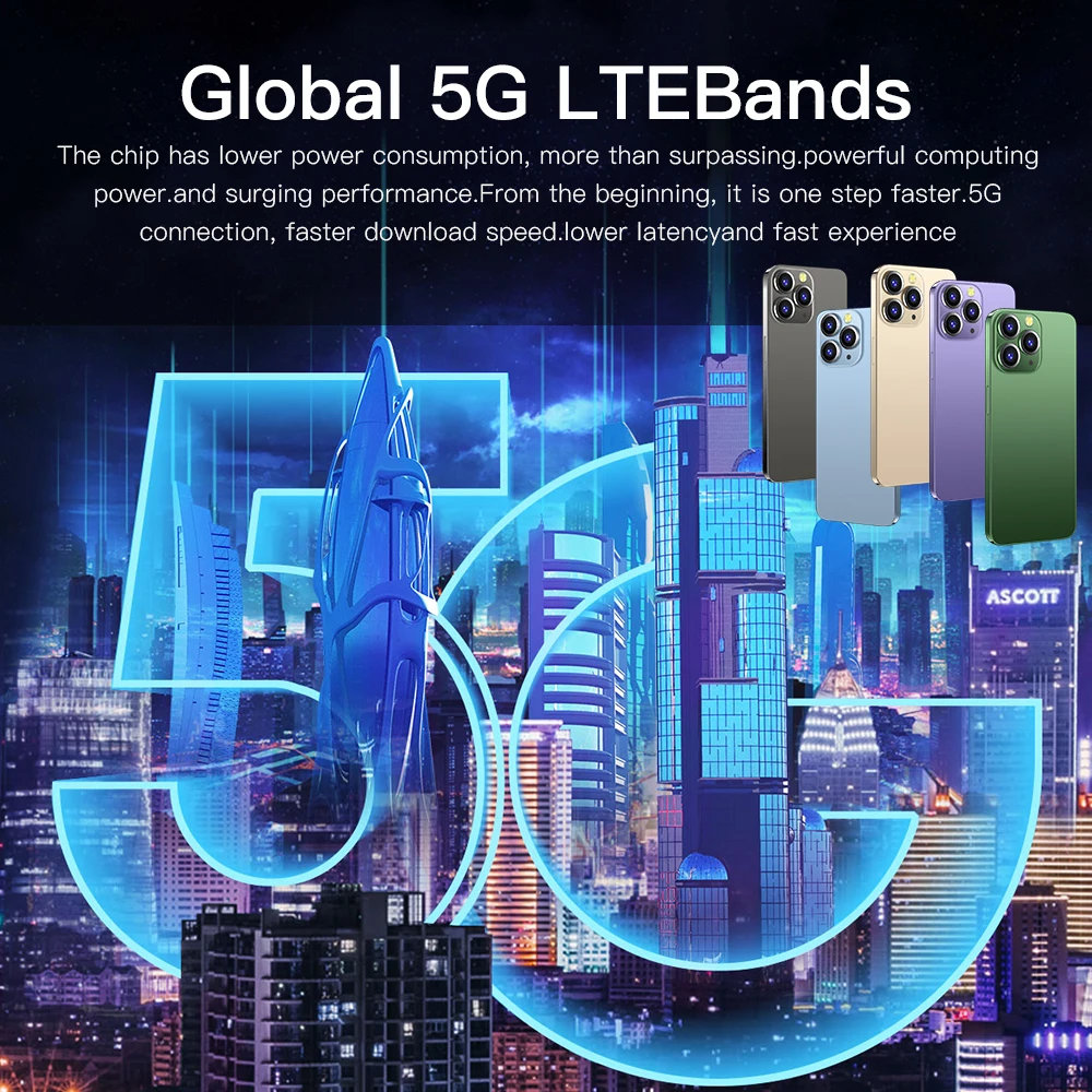 Android 5g Network Goophone I 14 Pro Mobile Phone Cellphone Wholesale