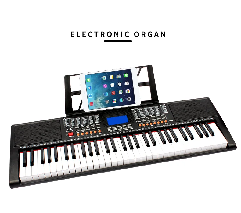 Portable 61 Keys Digital Piano LCD Screen Piano Keyboard Electronic Organ Musical Instrument with MIDI and MP3 for Beginners