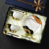 L-2 tasses 2 assiettes 2 cuillères + coffret cadeau porte-gobelet