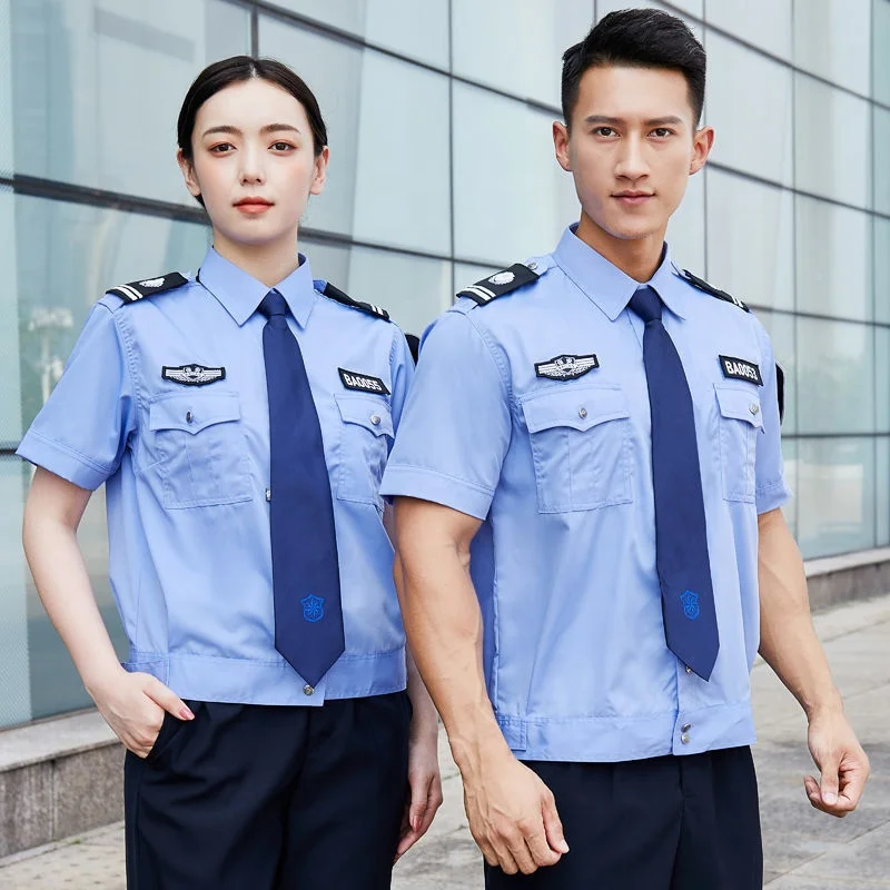 Chemise et pantalon d'été à manches longues Uniforme de sécurité Printemps  et automne Uniforme de garde communautaire Vêtements de travail