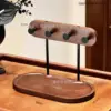 Mushroom-shaped entryway storage rack [Walnut wood color]