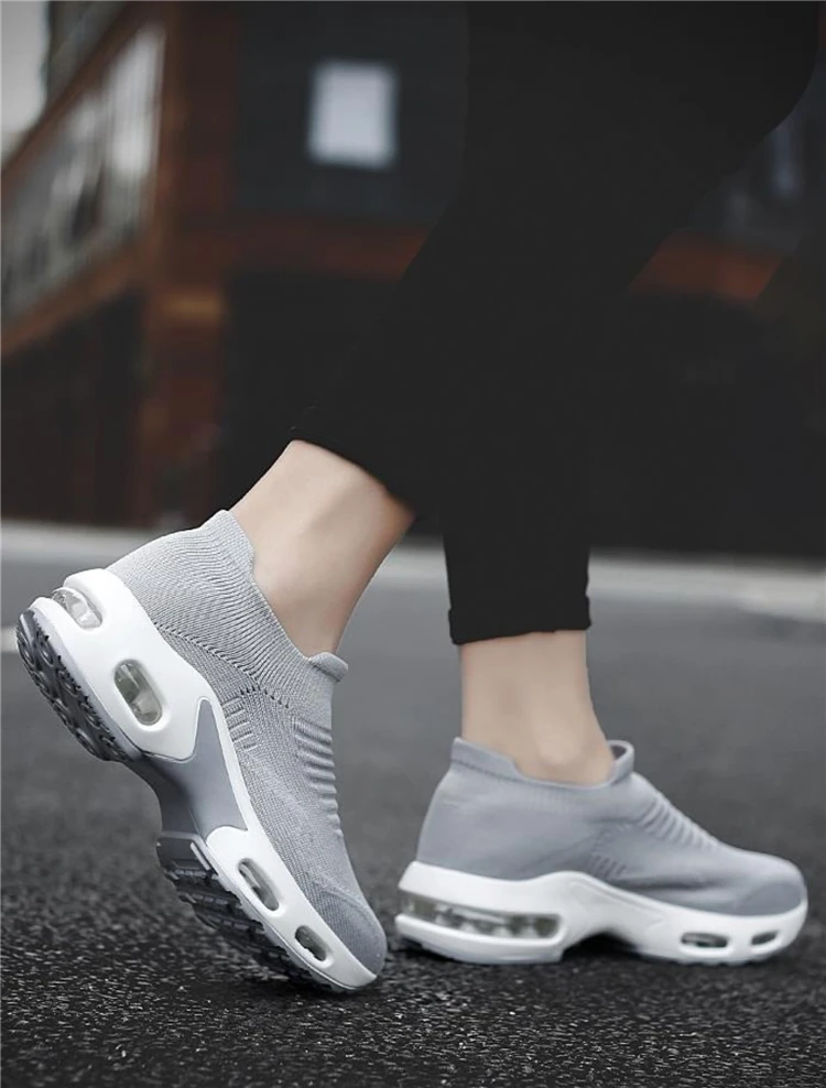 Women Fly Knit Mesh Upper Breathable Black Sneakers Walking Shoes Air Fashion Sport Shoes Buy