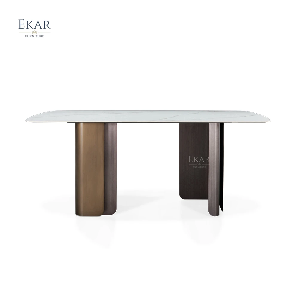 EKAR FURNITURE Modern luxury design desk stainless steel furniture Office desk supplier