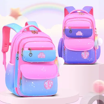 2024 Kawaii cute girls big capacity students schoolbag primary school Gradient rainbow Backpack best school bags for girls boys