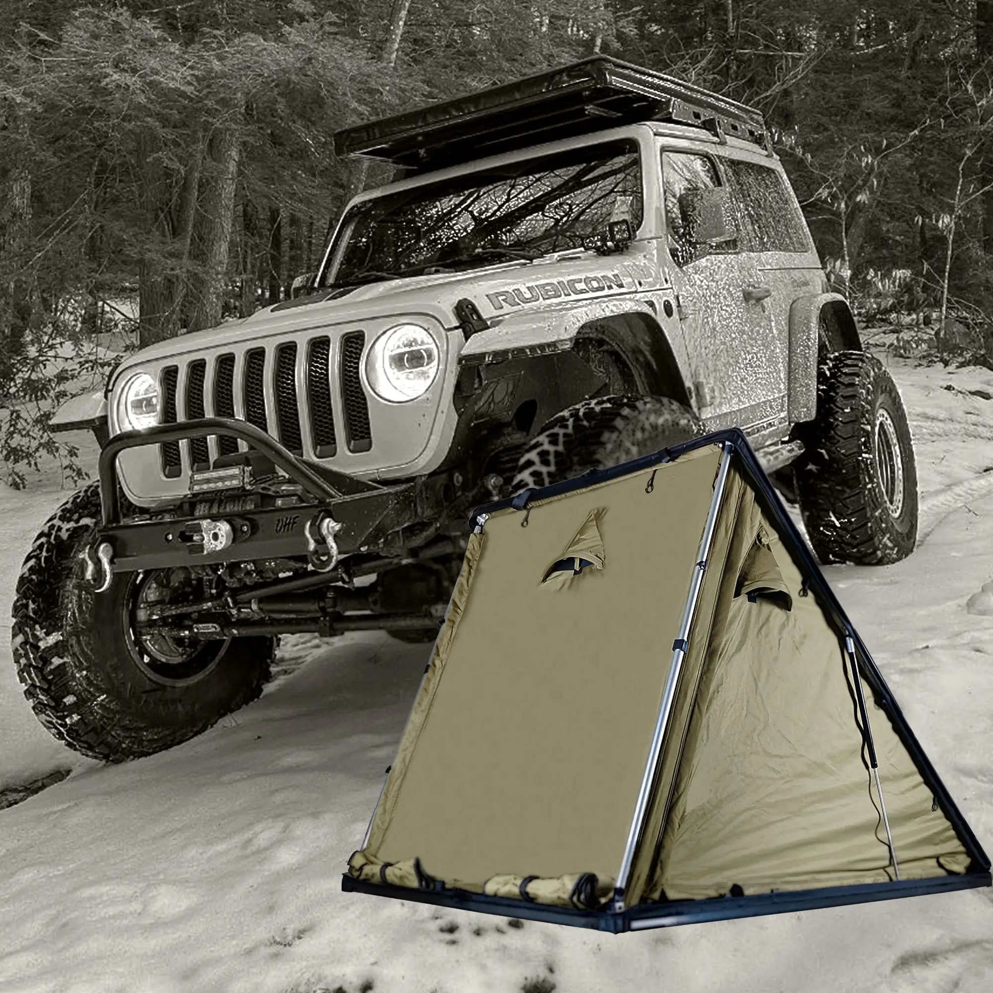 2024 Thinnest Aluminium Hard Shell Triangle Car Roof Top Tents Camping 2 Person Hardtop Light