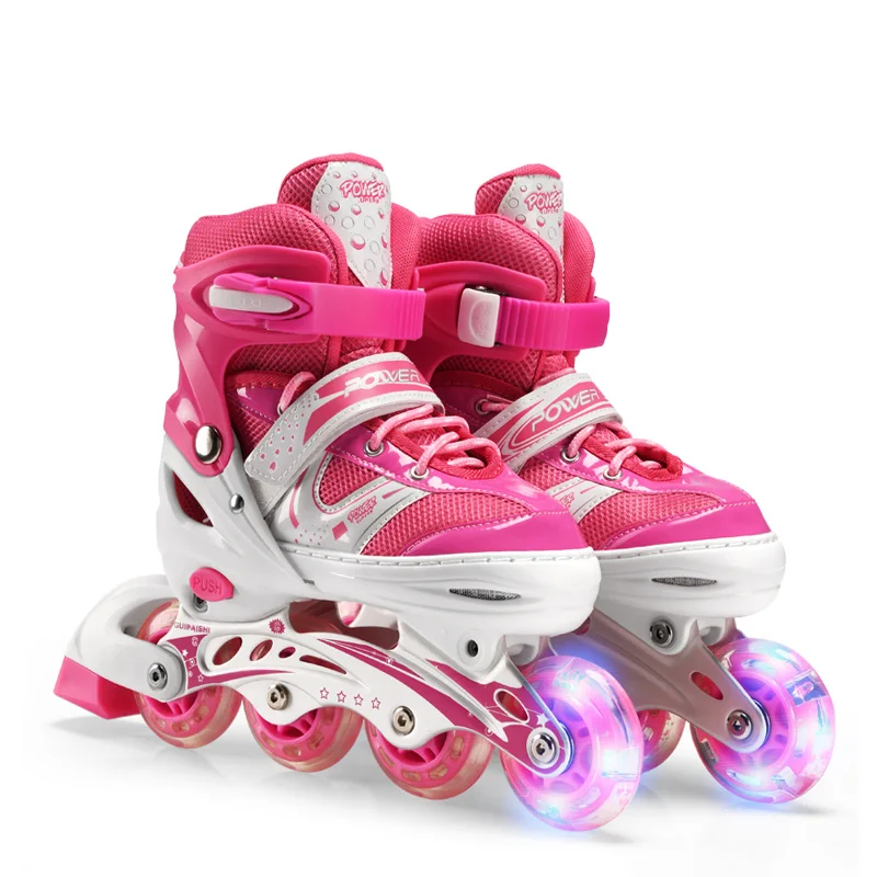 High Quality Kids Skate Shoes Flashing Skate Shoes Set Adjustable Inline Roller Skate Shoes