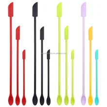 Cosmetic Bottle Jam Cream Jars Can Silicone Spatula Kitchen Tiny Thin Scraper Multifunctional Two End Silicone Spatula and Spoon