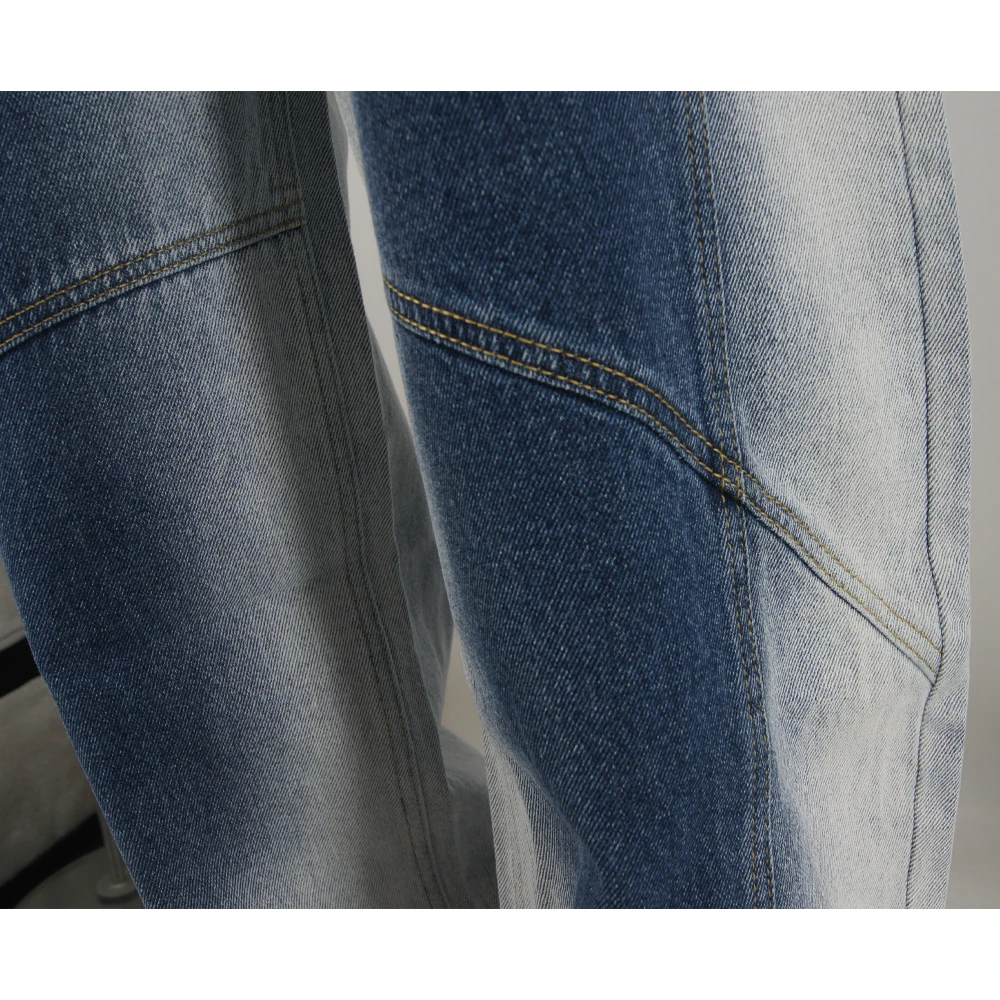 Men's Baggy Wide Leg Jeans High Quality Gradient Denim Pants Fashionable Streetwear for Male
